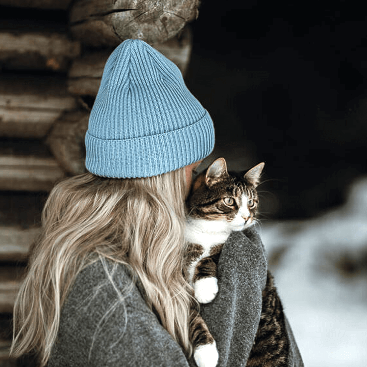 SuperYellow Hannah Merino Wool Beanie Light Blue