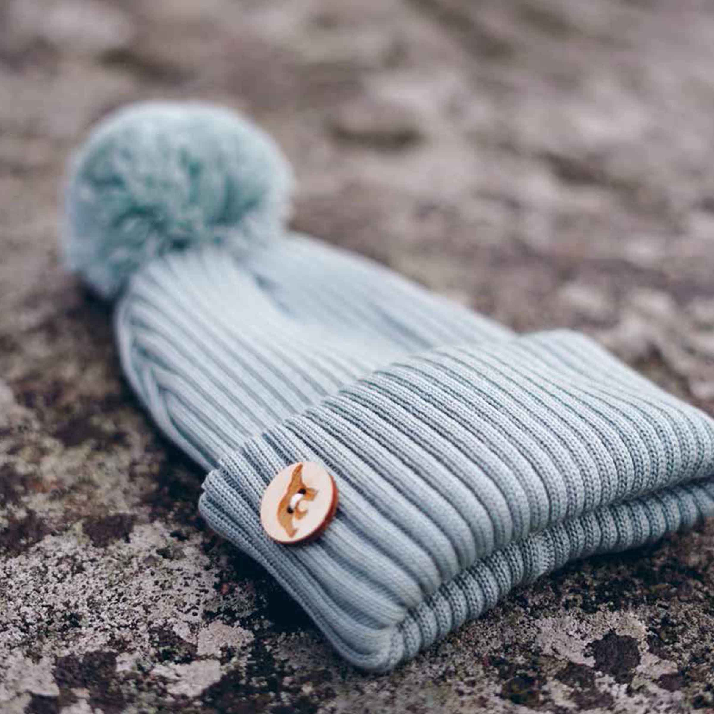 Pompom merino wool beanie collection