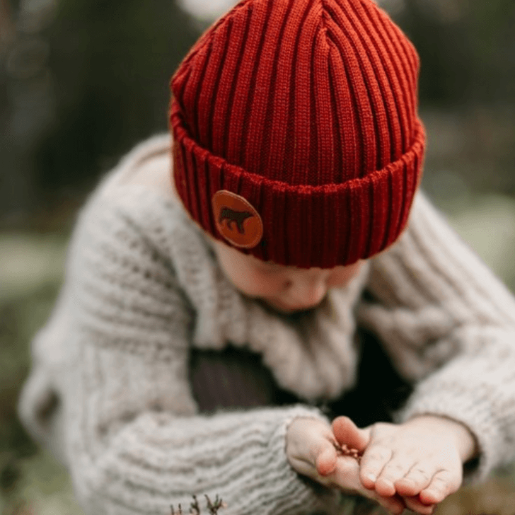 SuperYellow Children merino wool beanies