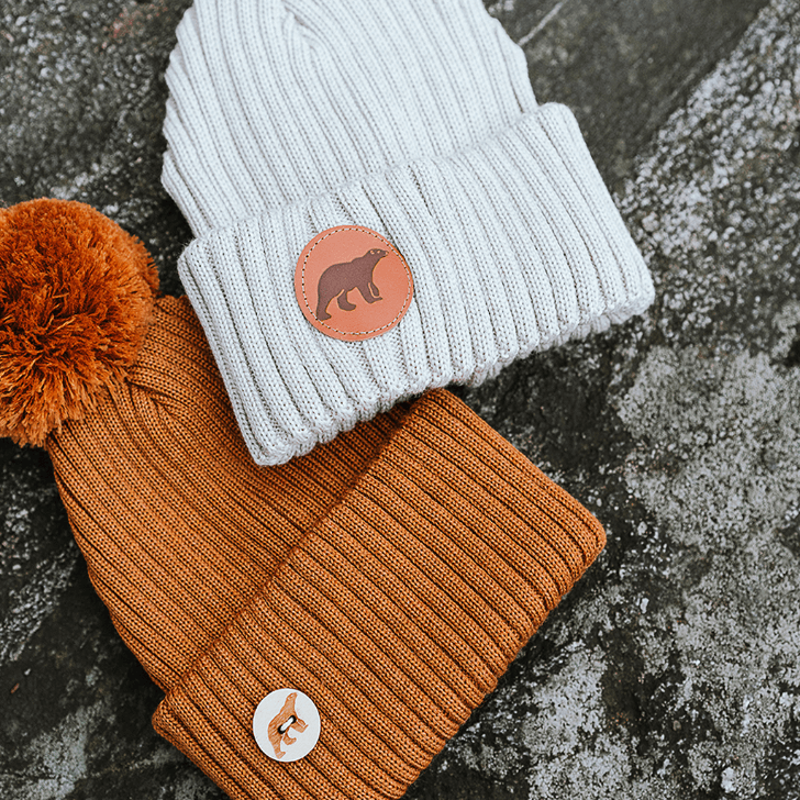 SuperYellow Arctos Merino Wool Beanie Vanilla and Cognac