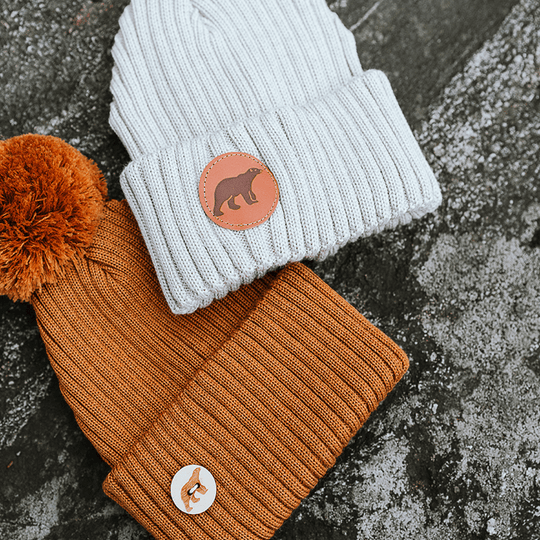 SuperYellow Arctos Merino Wool Beanie Vanilla and Cognac