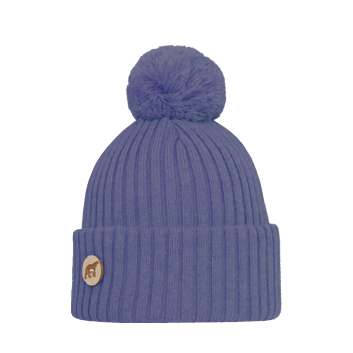 SuperYellow Arctos Merino Wool Pompom Beanie Cornflower Blue