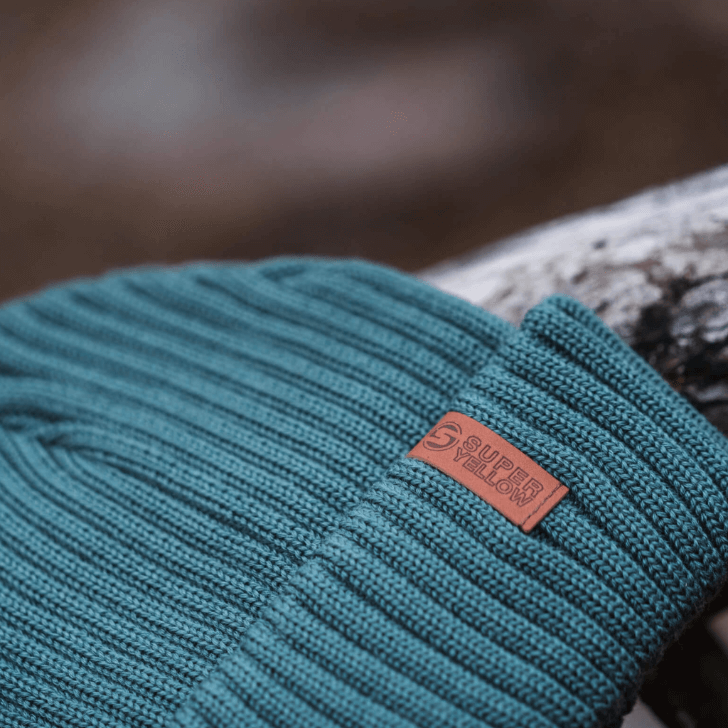 SuperYellow Beam Merino Wool Beanie Fog Green 