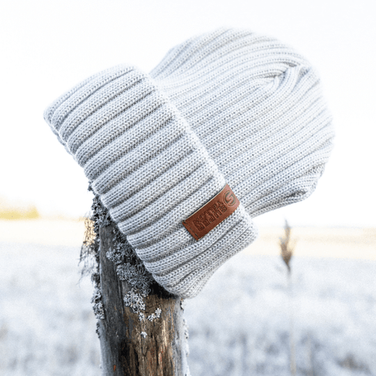 SuperYellow Beam Merino Wool Beanie Icy grey