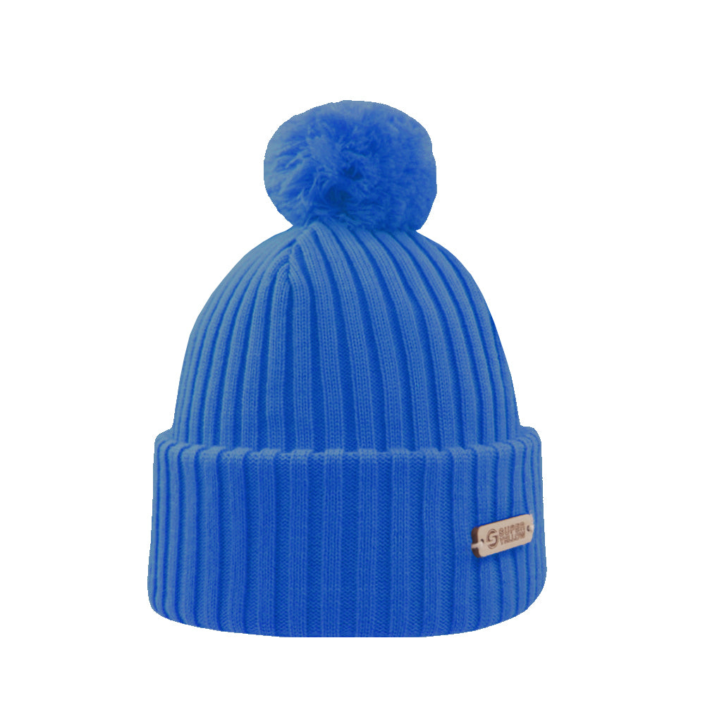 SuperYellow Kide merino wool beanie azure blue