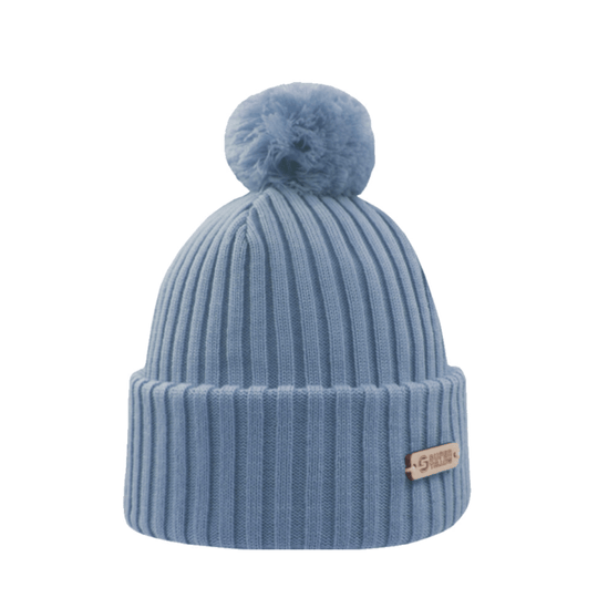 SuperYellow Kide Merino Wool Pompom Beanie Light Blue