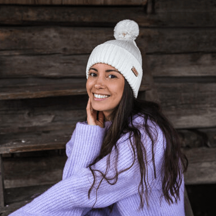 Kide Merino Wool Pompom Beanie Off-white