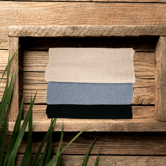 SuperYellow Lumi merino Wool Tube Scarf Black, Grey and Vanilla