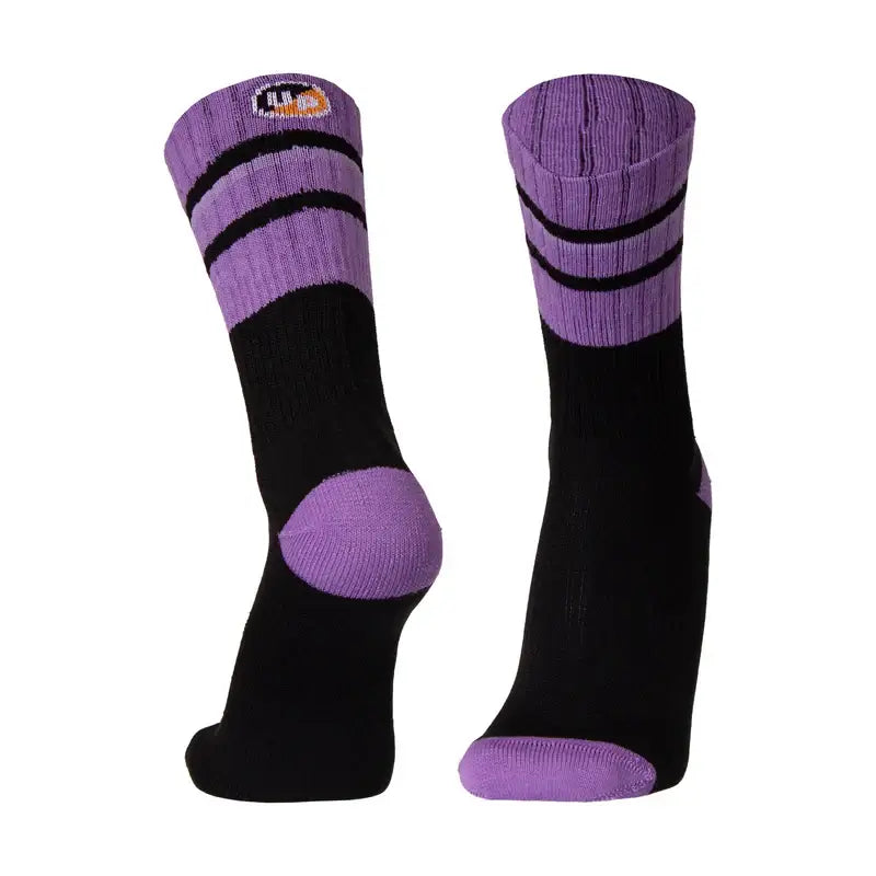 Merinostep black purple Merino Wool Running Socks