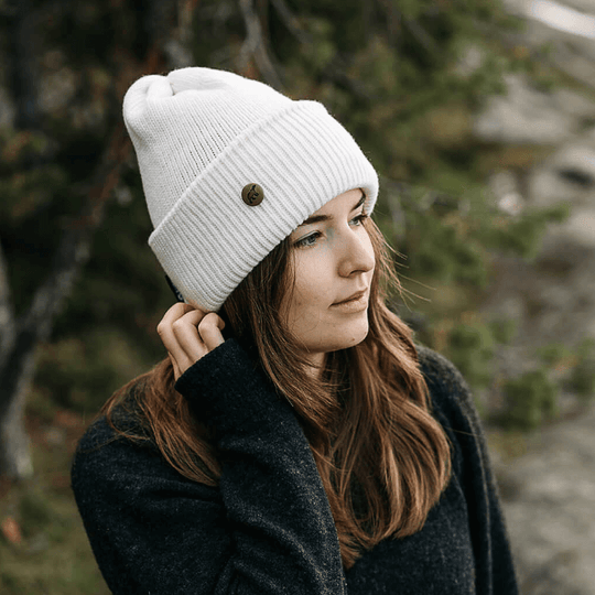 SuperYellow Norden Merino Wool Chunky Beanie Off White