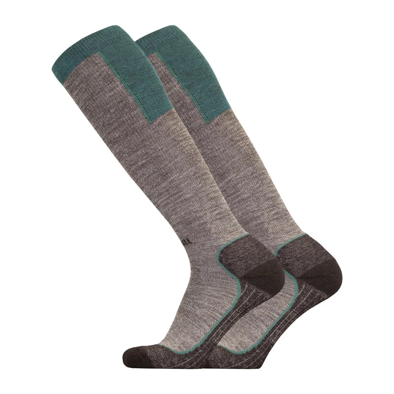 Ouna grey green merino ski scks