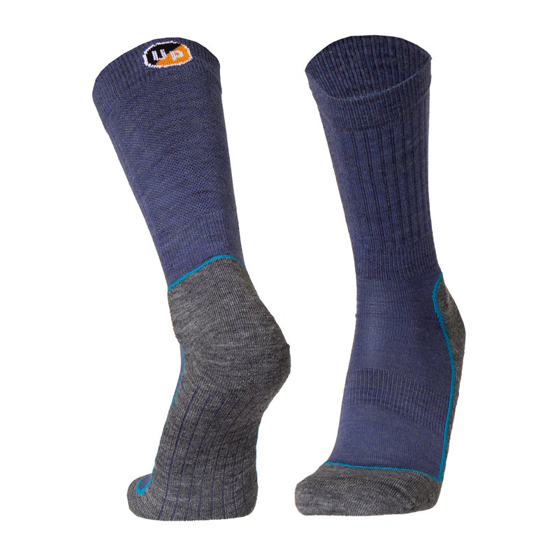 Repo blue grey hiking socks side