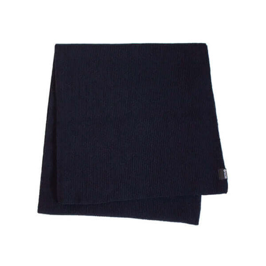 Sandy dark blue merino wool scarf