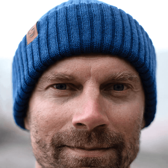 SuperYellow Sailor Merino Wool Beanie Denim Blue