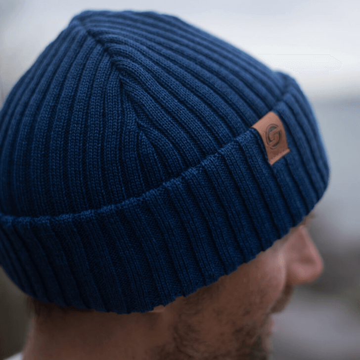 SuperYellow  Sailor Merino Wool Beanie Denim blue