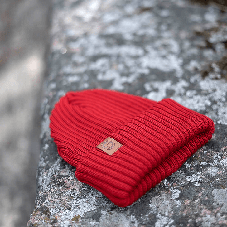 SuperYellow Sailor Merino Wool Beanie Red