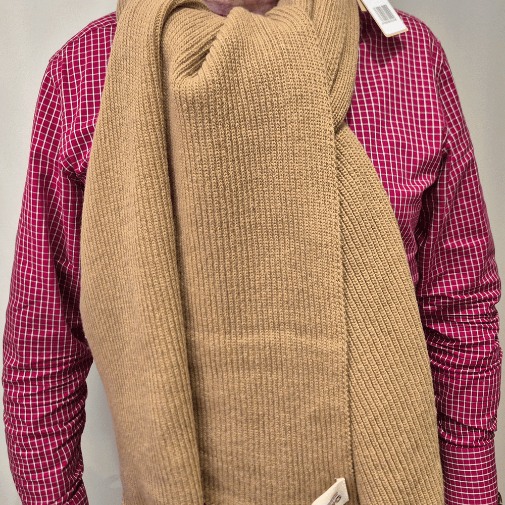 Sandy Extra Thick Merino Wool Scarf Toffee