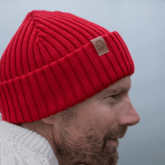 SuperYellow Sailor Merino Wool Beanie Red