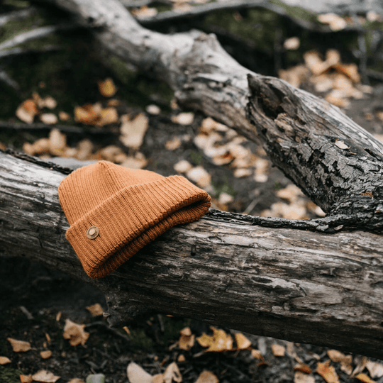 SuperYellow Pallas Merino Wool Beanie Cognac