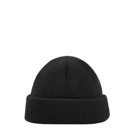 SuperYellow Fisherman Merino Wool Beanie Black