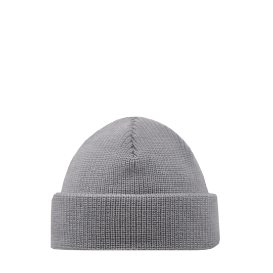 SuperYellow Fisherman Merino Wool Beanie Light Grey