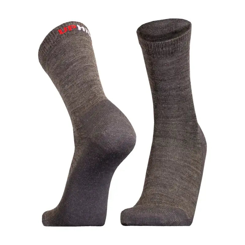Teijo grey Liner merino wool hiking socks side