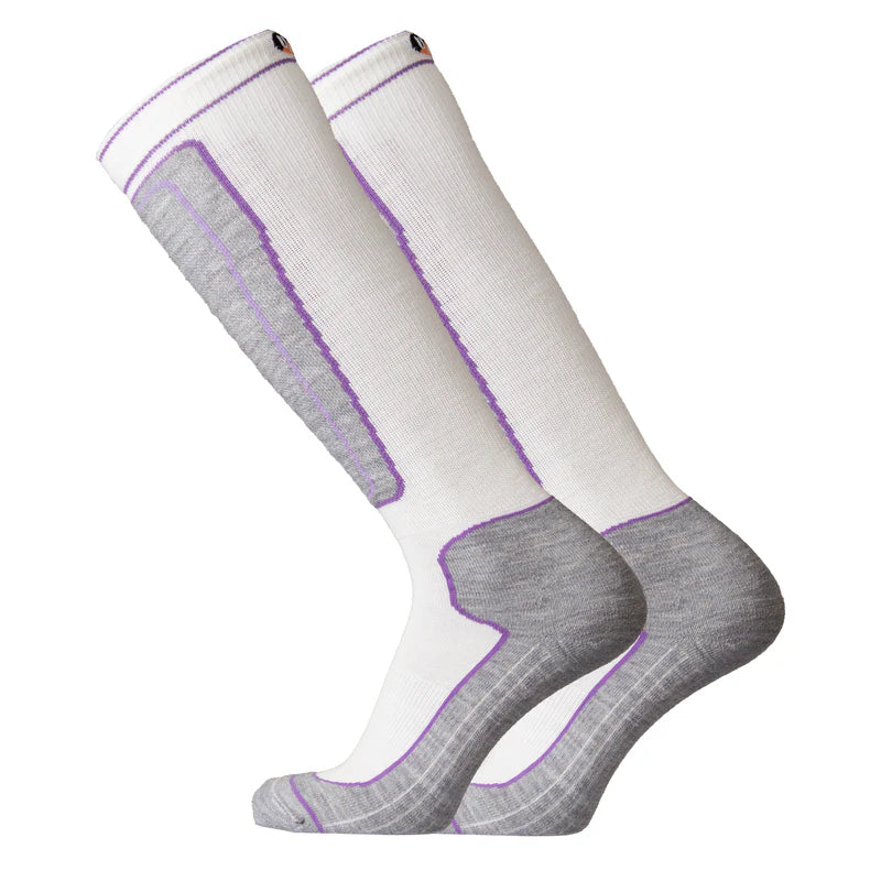 Tuntu White grey ski socks